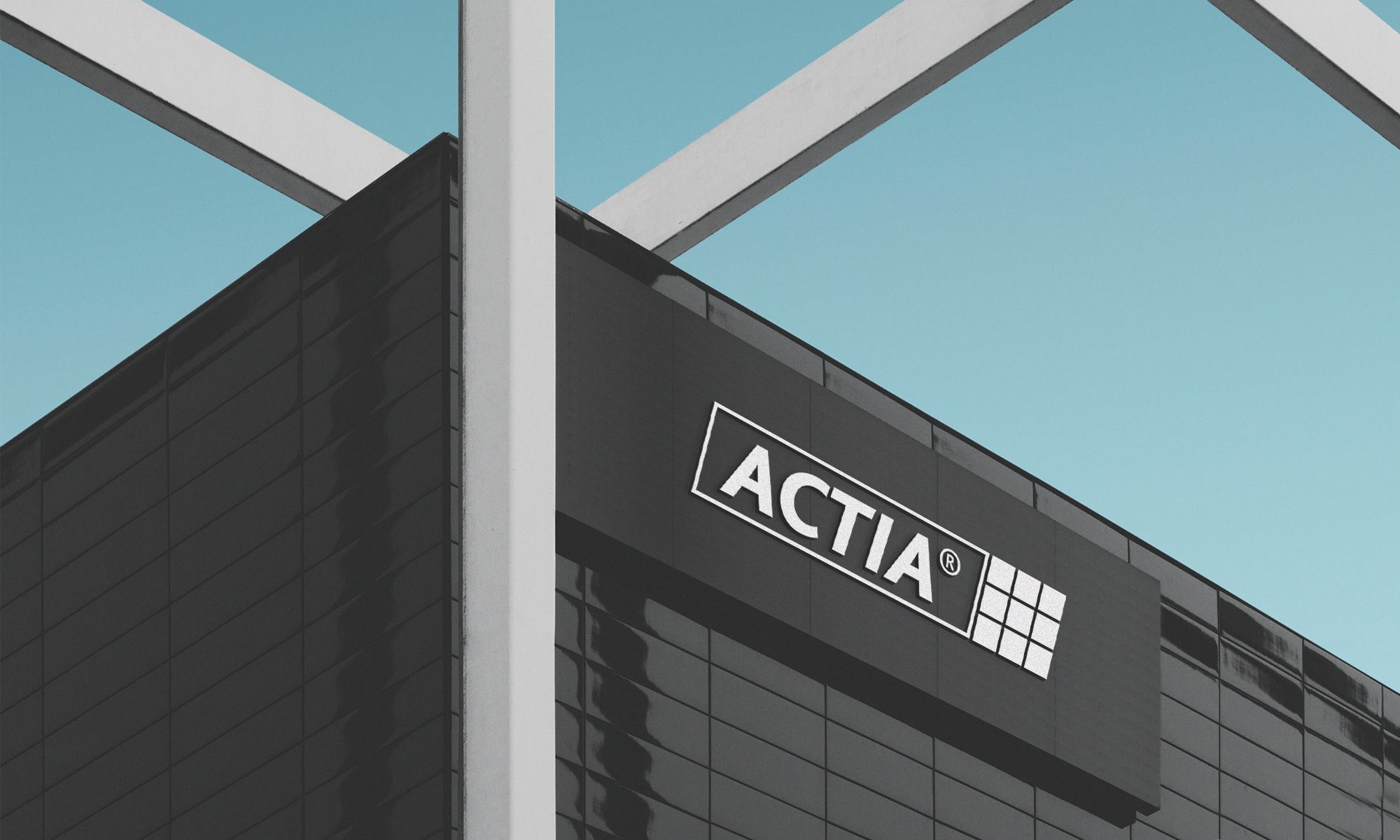logo ACTIA filaire blanc